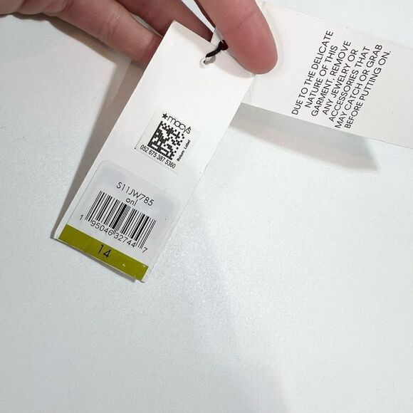 Calvin Klein Jacket Tweed Fringe Blazer Womens 14 Blue Open Front Clasp Career N - Picture 2 of 9